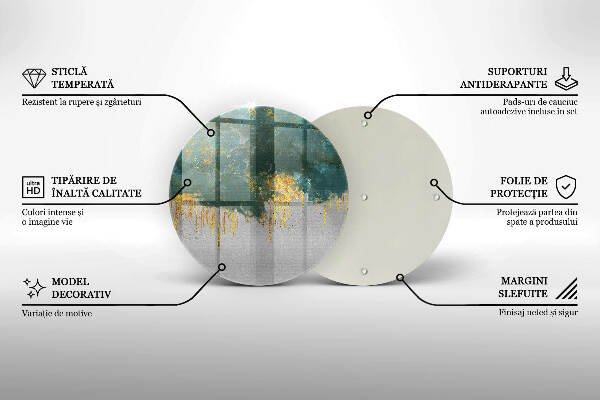 Síri gyertya alátét Absztrakció arannyal