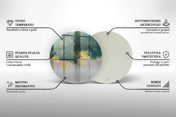 Síri gyertya alátét Absztrakció arannyal