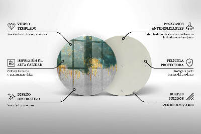 Síri gyertya alátét Absztrakció arannyal