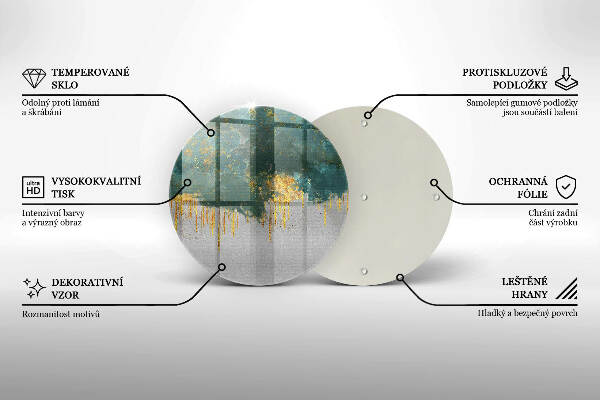 Síri gyertya alátét Absztrakció arannyal