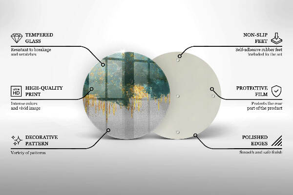 Síri gyertya alátét Absztrakció arannyal