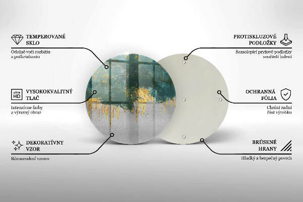Síri gyertya alátét Absztrakció arannyal