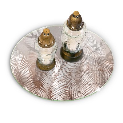 Üveg alátét gyertyákhoz Boho növényzet levelei