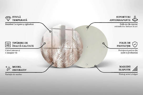 Üveg alátét gyertyákhoz Boho növényzet levelei