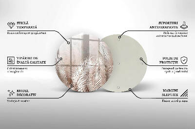 Üveg alátét gyertyákhoz Boho növényzet levelei