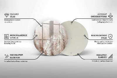 Üveg alátét gyertyákhoz Boho növényzet levelei