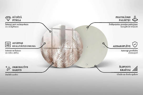 Üveg alátét gyertyákhoz Boho növényzet levelei