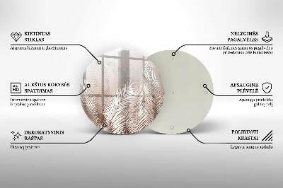 Üveg alátét gyertyákhoz Boho növényzet levelei