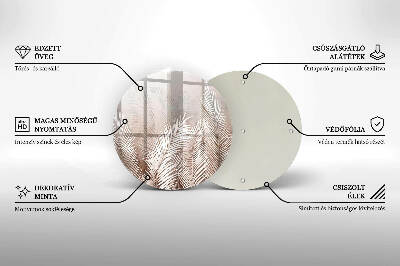 Üveg alátét gyertyákhoz Boho növényzet levelei