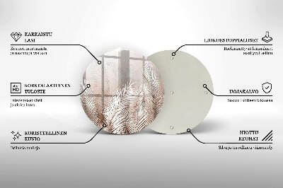 Üveg alátét gyertyákhoz Boho növényzet levelei
