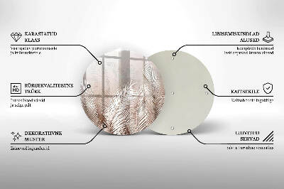 Üveg alátét gyertyákhoz Boho növényzet levelei