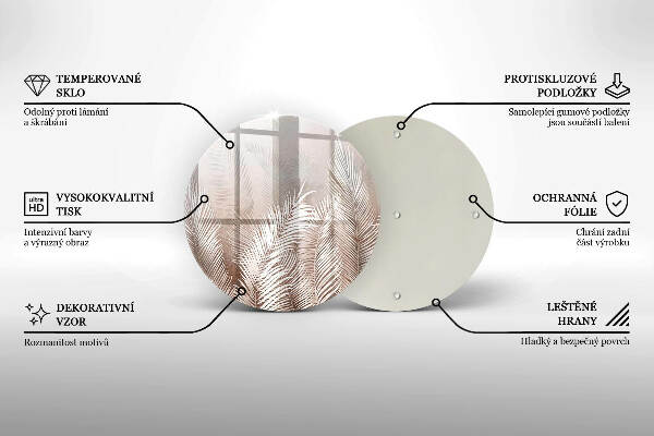 Üveg alátét gyertyákhoz Boho növényzet levelei