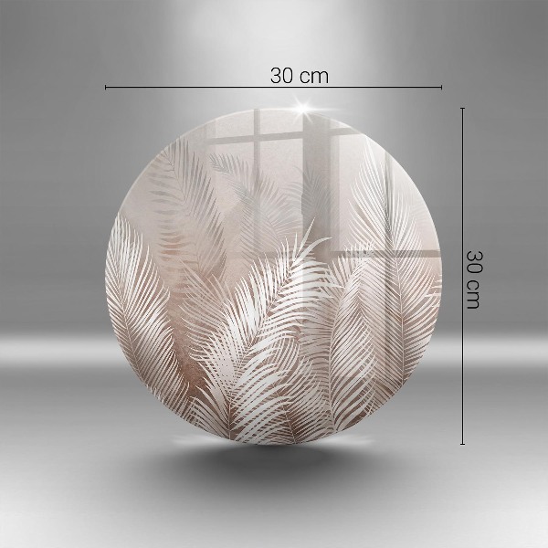 Üveg alátét gyertyákhoz Boho növényzet levelei