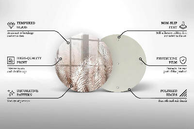 Üveg alátét gyertyákhoz Boho növényzet levelei