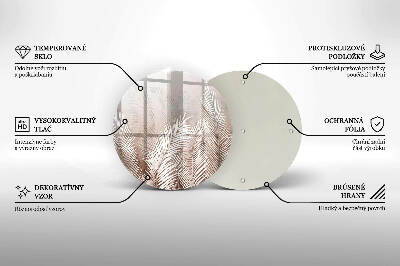 Üveg alátét gyertyákhoz Boho növényzet levelei