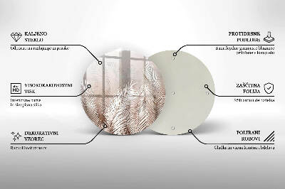 Üveg alátét gyertyákhoz Boho növényzet levelei