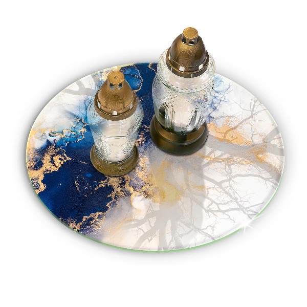 Síri gyertya alátét Absztrakció kékkel