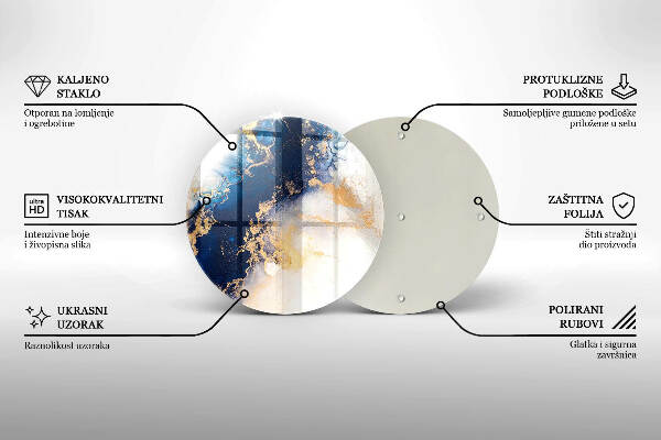Síri gyertya alátét Absztrakció kékkel