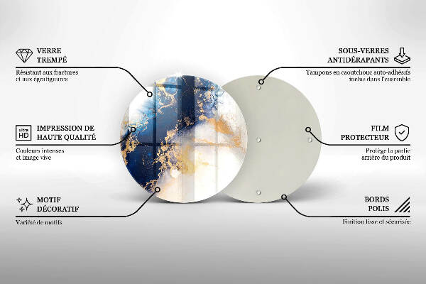Síri gyertya alátét Absztrakció kékkel