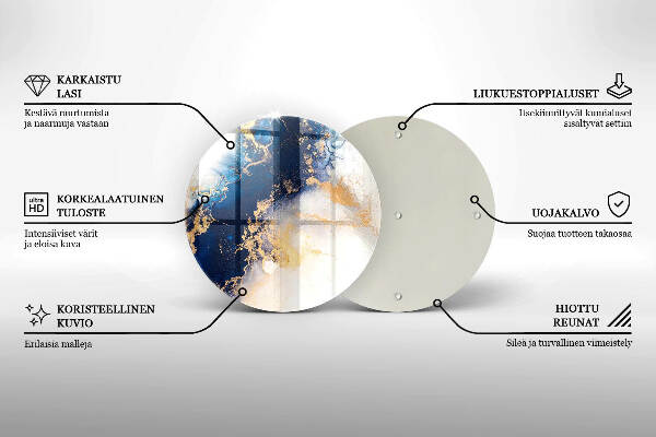 Síri gyertya alátét Absztrakció kékkel