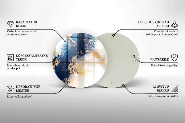 Síri gyertya alátét Absztrakció kékkel