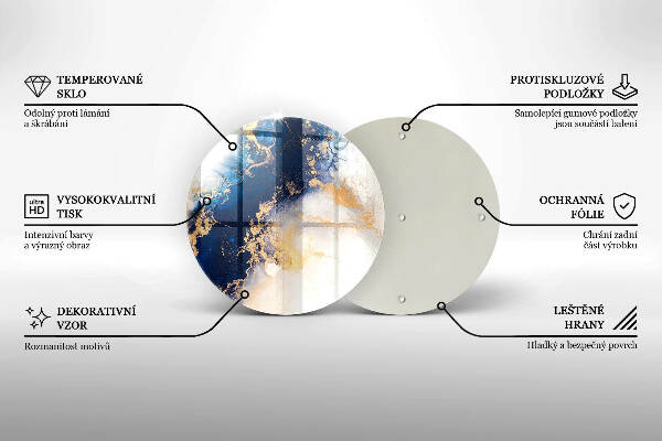 Síri gyertya alátét Absztrakció kékkel