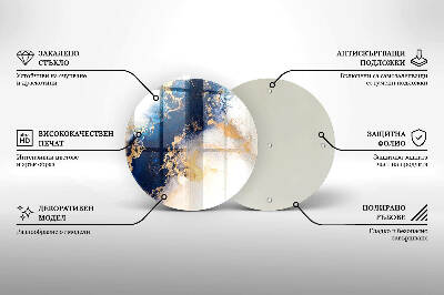 Síri gyertya alátét Absztrakció kékkel