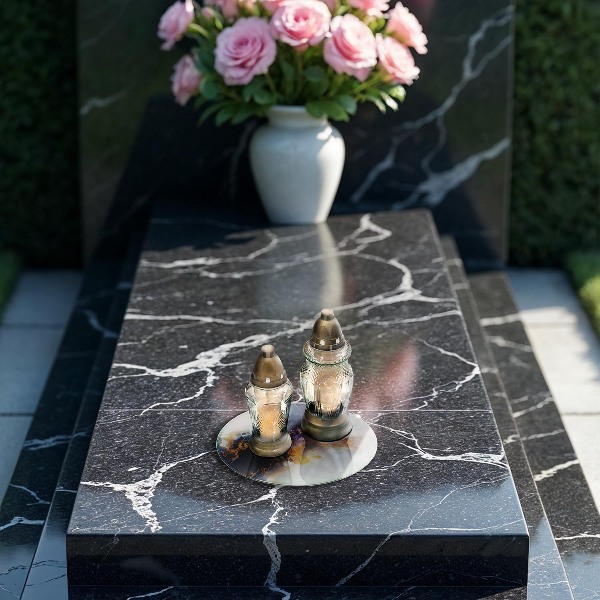 Síri gyertya alátét Absztrakció kékkel