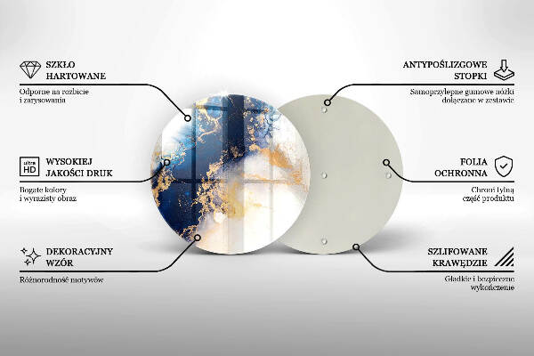 Síri gyertya alátét Absztrakció kékkel