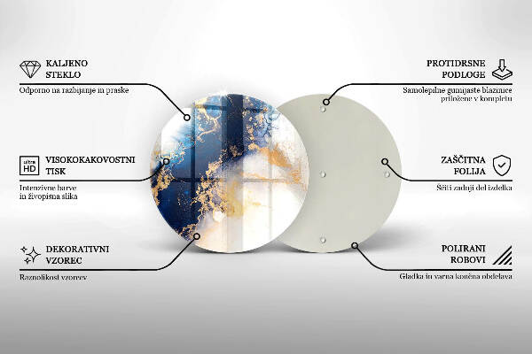 Síri gyertya alátét Absztrakció kékkel