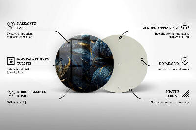 Üveg alátét gyertyákhoz Dekoratív levelek arannyal