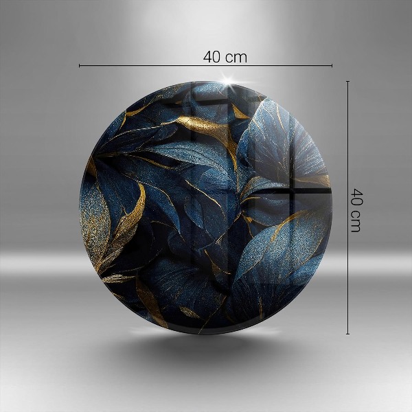 Üveg alátét gyertyákhoz Dekoratív levelek arannyal