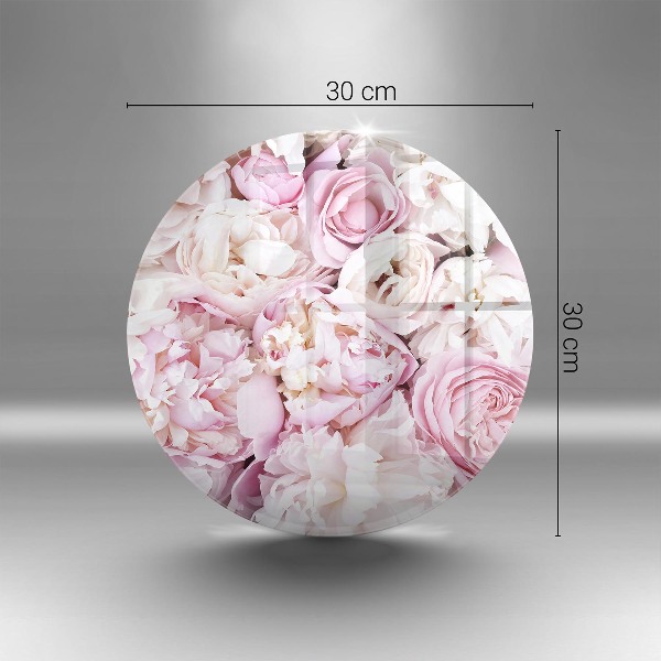 Üveg alátét gyertyákhoz Bazsarózsa csokor