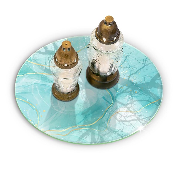 Síri gyertya alátét Kék és arany absztrakció