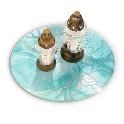 Síri gyertya alátét Kék és arany absztrakció