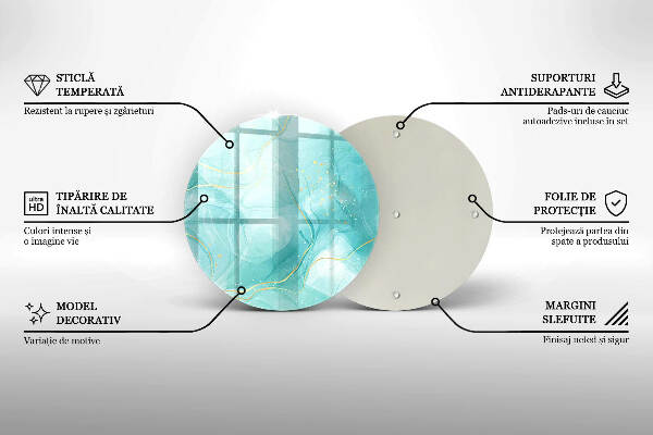 Síri gyertya alátét Kék és arany absztrakció