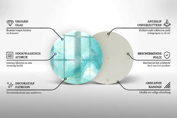 Síri gyertya alátét Kék és arany absztrakció