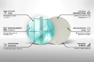 Síri gyertya alátét Kék és arany absztrakció