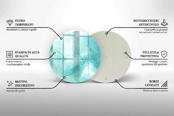 Síri gyertya alátét Kék és arany absztrakció