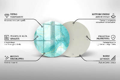 Síri gyertya alátét Kék és arany absztrakció