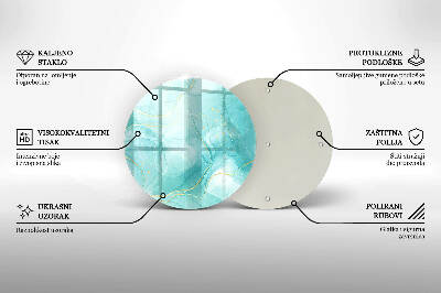 Síri gyertya alátét Kék és arany absztrakció
