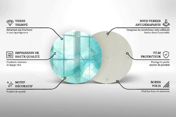 Síri gyertya alátét Kék és arany absztrakció
