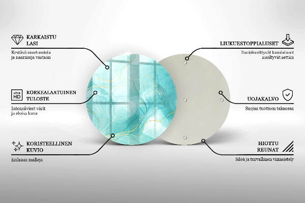 Síri gyertya alátét Kék és arany absztrakció