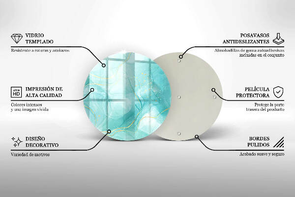 Síri gyertya alátét Kék és arany absztrakció