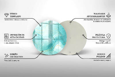 Síri gyertya alátét Kék és arany absztrakció