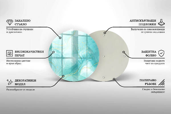 Síri gyertya alátét Kék és arany absztrakció