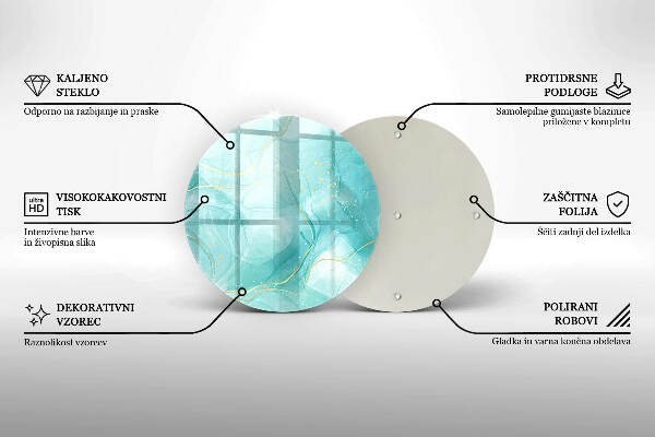Síri gyertya alátét Kék és arany absztrakció