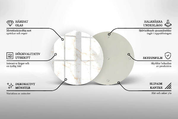 Üveg alátét gyertyákhoz Elegáns márvány kő