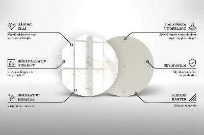 Üveg alátét gyertyákhoz Elegáns márvány kő