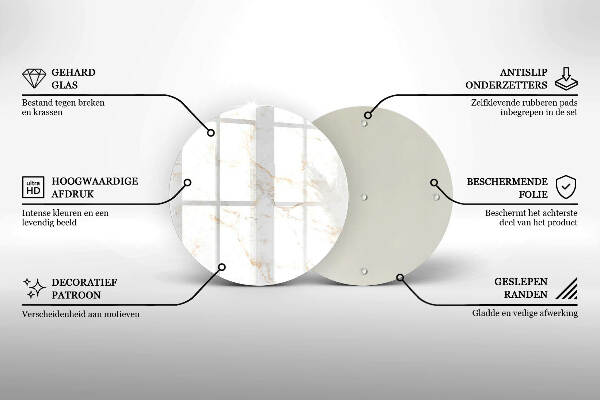 Üveg alátét gyertyákhoz Elegáns márvány kő